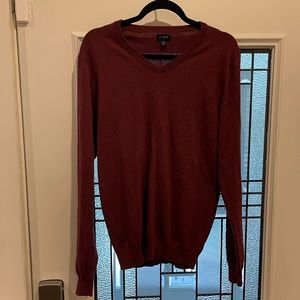 Oxblood / burgundy J.Crew Factory vee-neck sweater.  Size Medium Tall (Men’s)